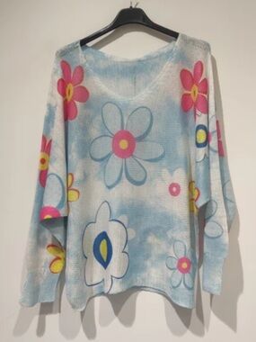 MADE IN ITALY Floral Patterned Sweater